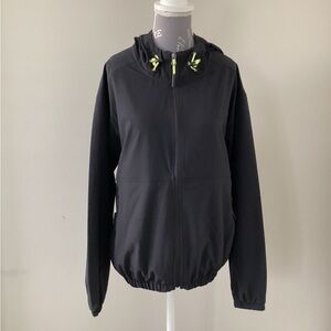 Northern Reflections Black Hooded Zip Jacket with Lime Accent( Small)